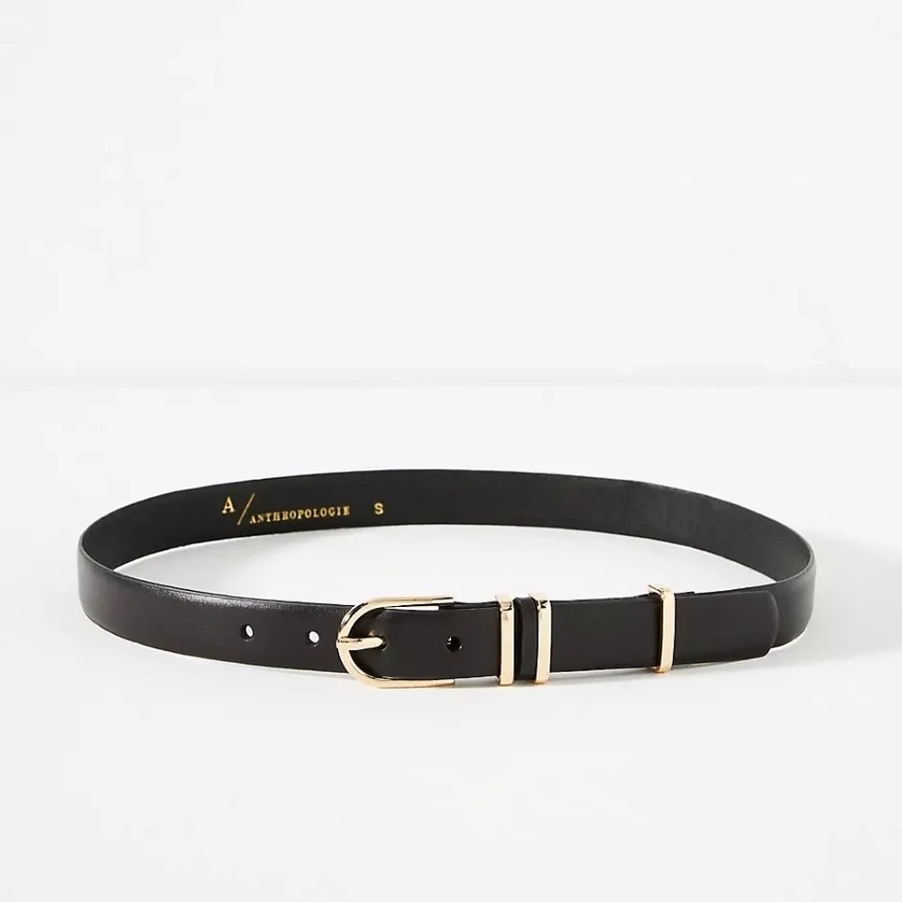 NWT Anthropologie Black Basic Keeper Belt Medium